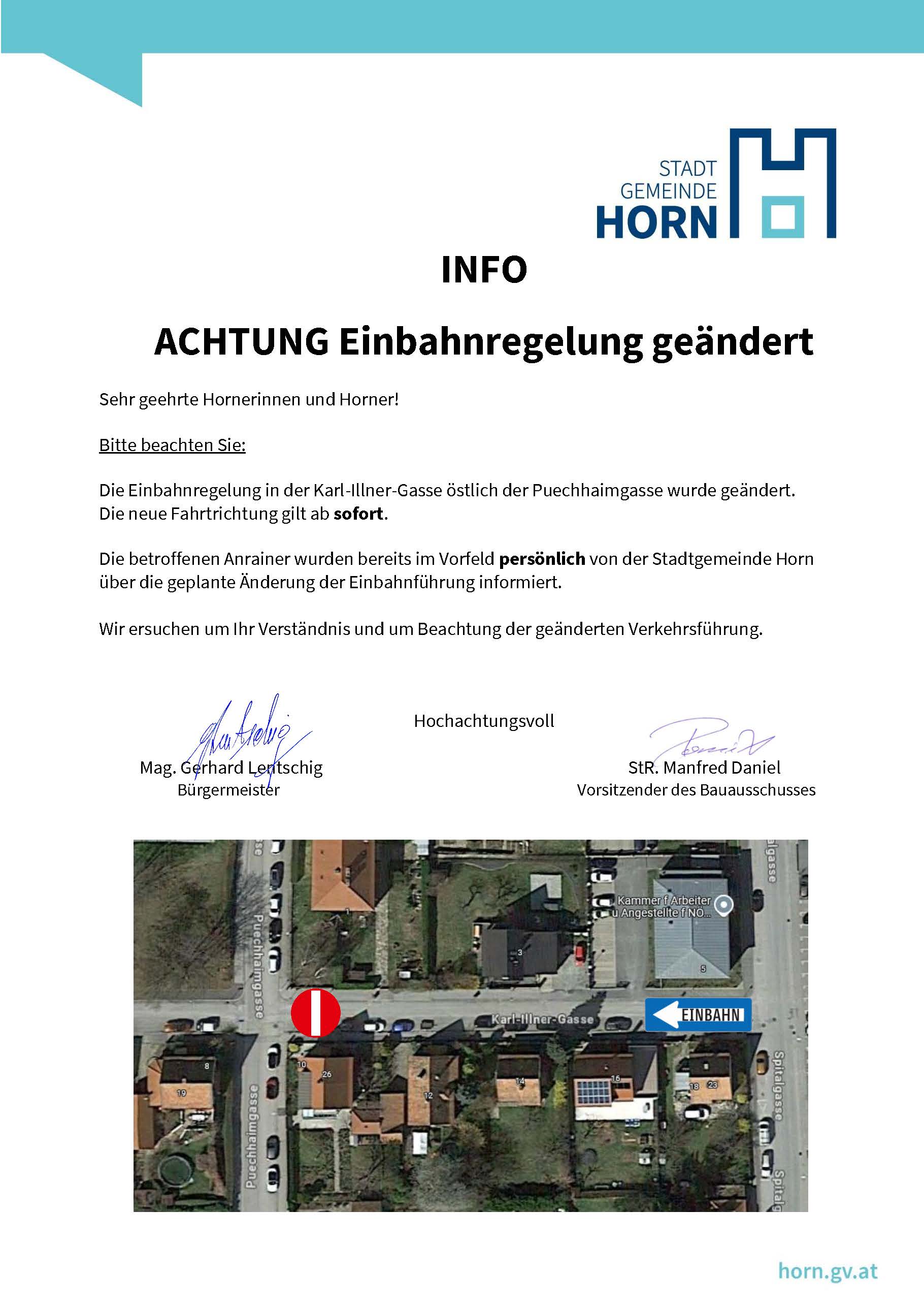 Karl-Illner-Gasse Einbahn